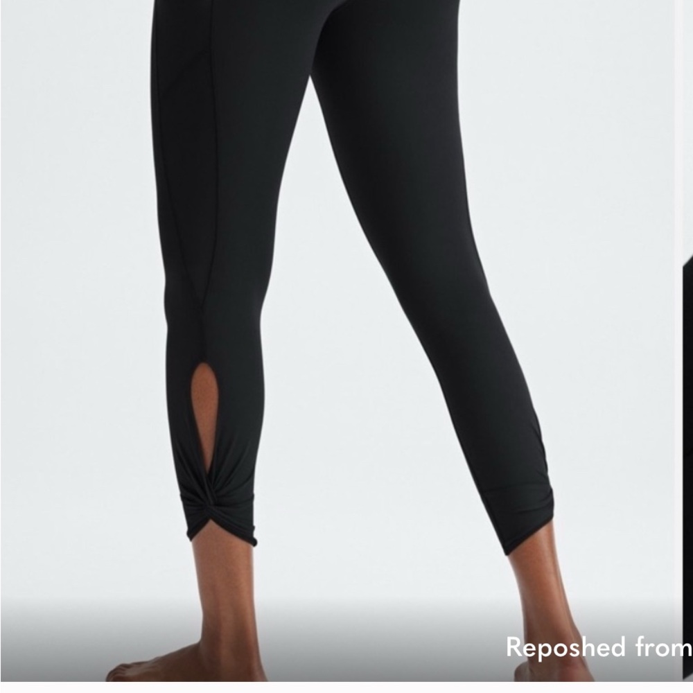 Fabletics Black Leggings with Ankle Cutouts